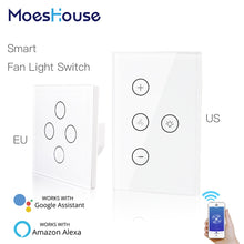 Load image into Gallery viewer, WiFi Smart Ceiling Fan Light Lamp Wall Switch Smart Life/Tuya APP Remote Various Speed Control Works with Alexa Echo Google Home