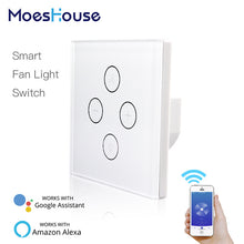 Load image into Gallery viewer, WiFi Smart Ceiling Fan Light Lamp Wall Switch Smart Life/Tuya APP Remote Various Speed Control Works with Alexa Echo Google Home